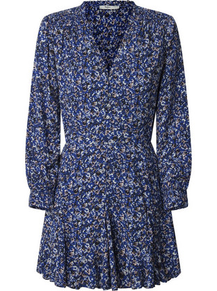 Pepe Jeans Anna Mini Καθημερινό Φόρεμα Floral Μεταξωτό Navy Μπλε PL953639-550