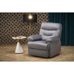 Diommi Πολυθρόνα Relax με Υποπόδιο Ανακλινόμενη Βελούδινη Γκρι Drager DIOMMI-60-29286