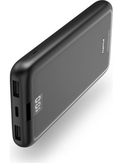 Hama Performance10 Power Bank 10000mAh με 2 Θύρες USB-A & Θύρα USB-C Anthracite