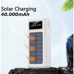 Treqa TR-957 Ηλιακό Power Bank 40000mAh με Θύρα USB-A & Θύρα USB-C White