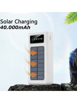 Treqa TR-957 Ηλιακό Power Bank 40000mAh με Θύρα USB-A & Θύρα USB-C White