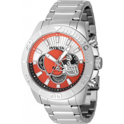 Invicta Nfl Cleveland Ανδρικό Ρολόι Χρονογράφος με Ασημί Μεταλλικό Μπρασελέ 47951