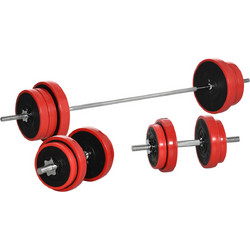 HOMCOM A91-237V00RD Ρυθμιζόμενοι Αλτήρες Σετ με Μπάρα 65kg