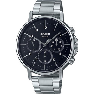 Casio Ανδρικό Ρολόι Χρονογράφος με Ασημί Μεταλλικό Μπρασελέ MTP-E321D-1AVDF