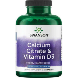 Swanson Calcium Citrate & Vitamin D3 250 Ταμπλέτες