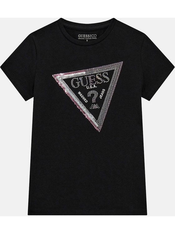 Guess Παιδικό T-Shirt Κοντομάνικο Μαύρο Ασημί J5RI12K6YW4-JBLK