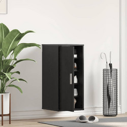 vidaXL Παπουτσοθήκη Ξύλινη Τοίχου Μαύρη M32xΠ35xY70cm 862075