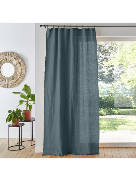 La Redoute Κουρτίνα Παραθύρου με Γάντζους 135x180 Onega 350135812 Μπλε Πετρόλ