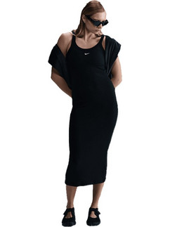 Nike Sportswear Chill Midi Καλοκαιρινό Αθλητικό Φόρεμα Μαύρο HJ0710-010