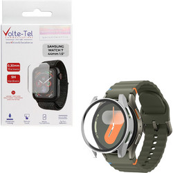 Volte-Tel Πλαστική Θήκη Tempered Glass για Samsung Galaxy Watch 7 44mm Ασημί