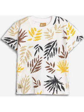 Funky Παιδικό T-Shirt Κοντομάνικο Λευκό Κίτρινο Καφέ 125-305126-1