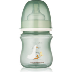 Canpol Βabies Goose Γυάλινο Μπιμπερό με Θηλή Σιλικόνης κατά των Κολικών 0+ Μηνών Mint Green 120ml