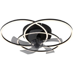 Globo Lighting Alia 03645 Ανεμιστήρας Οροφής 58cm 20W με Φως & Τηλεχειριστήριο Μαύρος