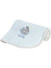 Nima Sleepy Racoon Κουβέρτα Αγκαλιάς Πικέ 80x110 Γαλάζια