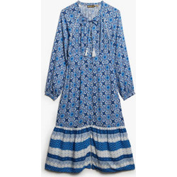 Superdry Midi Καθημερινό Φόρεμα Μεταξωτό Μπλε W8011887A