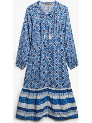 Superdry Midi Καθημερινό Φόρεμα Μεταξωτό Μπλε W8011887A