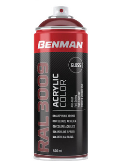 Benman Ακρυλικό Σπρέι Βαφής Κόκκινο Οξυντέ Gloss 400ml RAL 3009