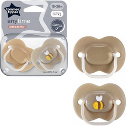 Tommee Tippee Anytime Ορθοδοντικές Πιπίλες Σιλικόνης 18-36m Bee 2τμχ