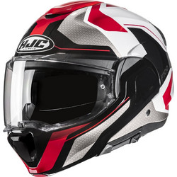 HJC F100 Bios Black White Red Κράνος Μηχανής Flip-Up