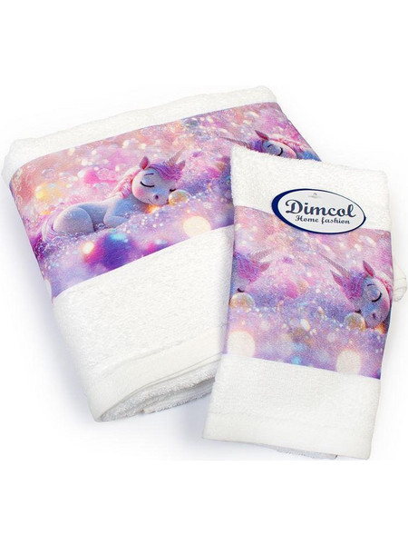 Dimcol Dreaming Unicorn 321 Σετ Βρεφικές Πετσέτες 2τμχ 400gr/m²