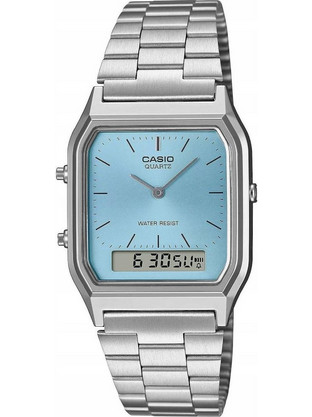 Casio Ανδρικό Ρολόι Χρονογράφος με Ασημί Μεταλλικό Μπρασελέ AQ-230A-2A1MQYES