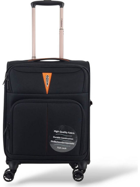 Diplomat Venice ZC6101 Βαλίτσα Καμπίνας 55x38x23cm με 4 Ρόδες Μαύρη