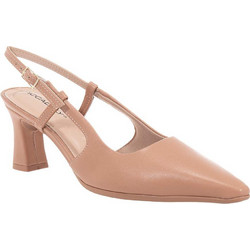 Piccadilly Ανατομικές Γόβες Slingback Δερμάτινες με Χοντρό Ψηλό Τακούνι Nude 764005-20
