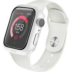 Uniq Nautic Πλαστική Θήκη Tempered Glass για Apple Watch 4 / 5 / 6 / SE 44mm Λευκή