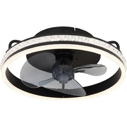 Globo Cataleya 03662 Ανεμιστήρας Οροφής 40cm 29W με Φως & Τηλεχειριστήριο Μαύρος Διαφανής