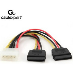 Cablexpert CC-SATA-PSY Καλώδιο Τροφοδοσίας 4-Pin Molex to 2 x 15-Pin SATA Female 0.15m Multicolor