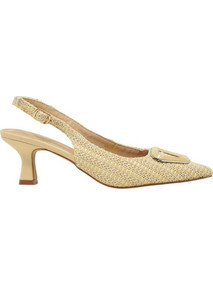 Seven 295-39W Γόβες Slingback με Λεπτό Χαμηλό Τακούνι Μπεζ U439W2953284