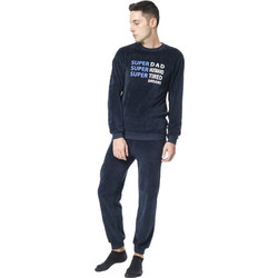 Dreams Χειμωνιάτικες Ανδρικές Πιτζάμες Βελουτέ Navy Μπλε 2378101