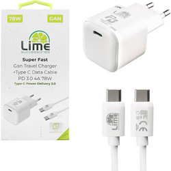 Lime LTC54W Φορτιστής με Καλώδιο USB-C με Θύρα USB-C 54W Quick Charge 3.0 & Power Delivery