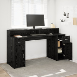 vidaXL Γραφείο Ξύλινο με Βιβλιοθήκη 160x55x91cm 3365615