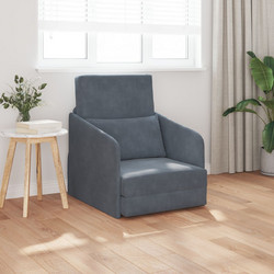 vidaXL Πολυθρόνα Κρεβάτι Βελούδινη Ανθρακί 4106649