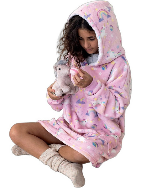 Palamaiki Cele Girl 6-9 Παιδική Ρόμπα Fleece Χειμωνιάτικη Ροζ 9-104857-004