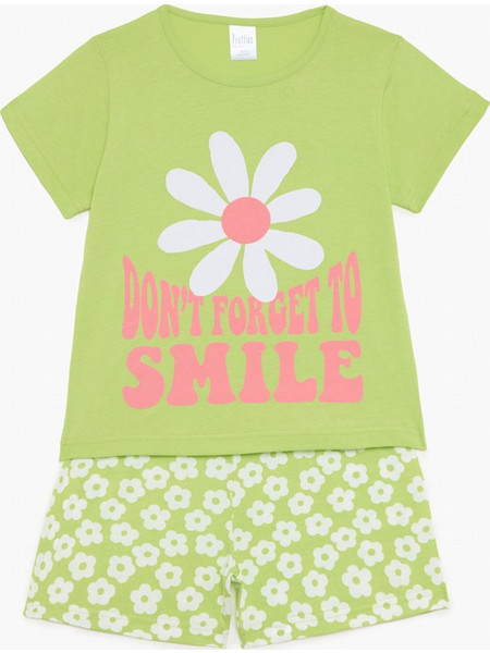 Pretty Baby Παιδική Πιτζάμα Βαμβακερή Καλοκαιρινή Lime 63164