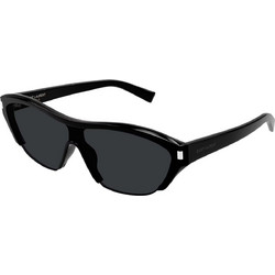 Saint Laurent SL704 001 Ανδρικά Γυαλιά Ηλίου Μάσκα Κοκάλινα Μαύρα με Μαύρο Φακό