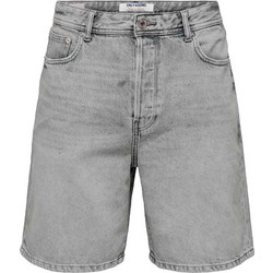 Only & Sons Ανδρική Βερμούδα Τζιν Γκρι ONSFADELMG