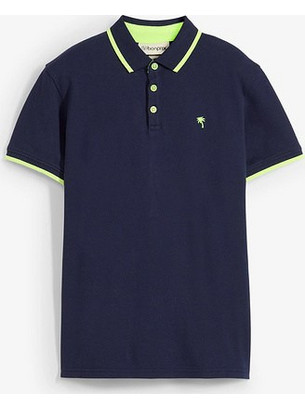 Bonprix Παιδικό Polo Κοντομάνικο Navy Μπλε Lime 94746195