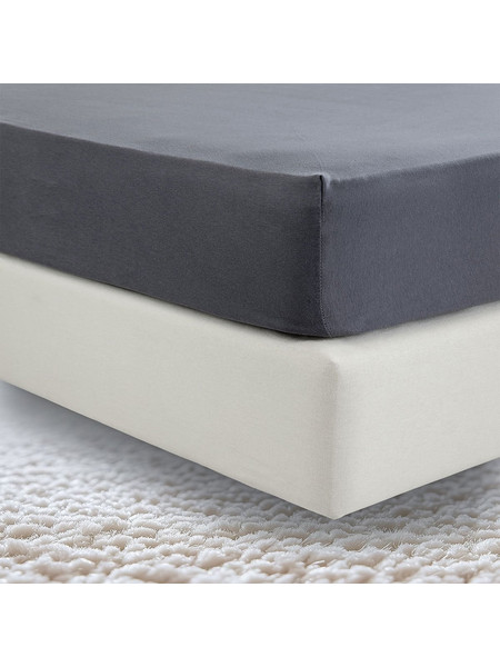 La Luna Σεντόνι King Size Βαμβακερό με Λάστιχο 180x200+40 Jersey Charcoal Grey