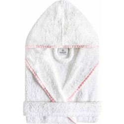 Sorema New Plus Παιδικό Μπουρνούζι με Κουκούλα 400gr/m² Λευκό Ροζ