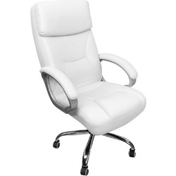 PoliHome Cinnabar Καρέκλα Διευθυντική με Προσκέφαλο Στήριξη Μέσης και Ανάκλιση Λευκή 162883519
