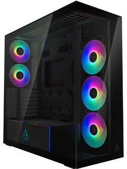 Arctic Xtender Mirror Black Midi Tower Κουτί Υπολογιστή RGB με Πλαϊνό Παράθυρο