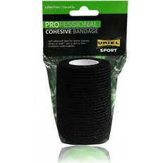 Uriel Sport Professional Cohesive Αυτοσυγκρατούμενος Ελαστικός Επίδεσμος Μαύρος 7.5cm x 4.5m