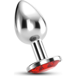 Crushious Bijou Small Πρωκτική Σφήνα Diamond Plug 7cm Ασημί Κόκκινη