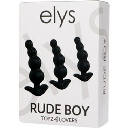 Toyz4lovers Elys Rude Boy Σετ Πρωκτικές Σφήνες Μαύρες 3τμχ