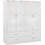 HomeMarkt Τετράφυλλη Ντουλάπα Ρούχων Reina Λευκή 160x42.5x180.5cm HM21258