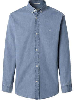 Pepe Jeans Ανδρικό Πουκάμισο Βαμβακερό Μακρυμάνικο Κανονική Γραμμή Μπλε PM3090014C0