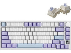Ajazz AK820 Pro Ασύρματο Μηχανικό Gaming Πληκτρολόγιο TenKeyLess με Ajazz Gift Διακόπτες RGB White Purple